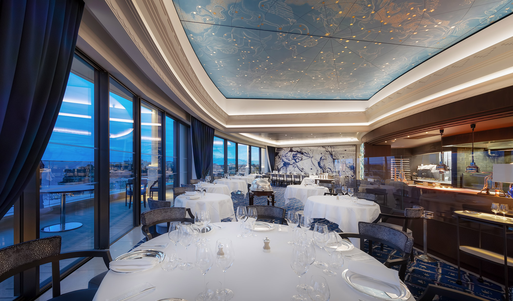 Salle du restaurant Le Grill, Hôtel de Paris Monte-Carlo